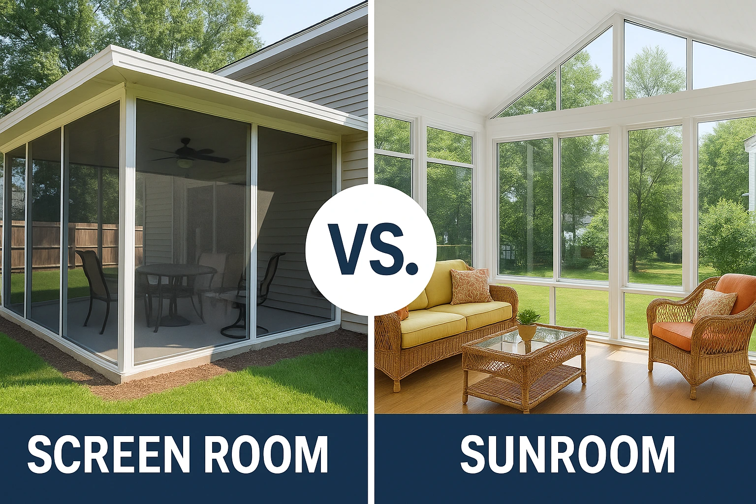 Screen Rooms vs. Sunrooms