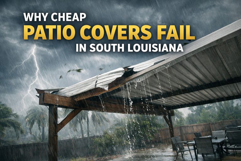 Why Cheap Patio Covers Fail in South Louisiana?